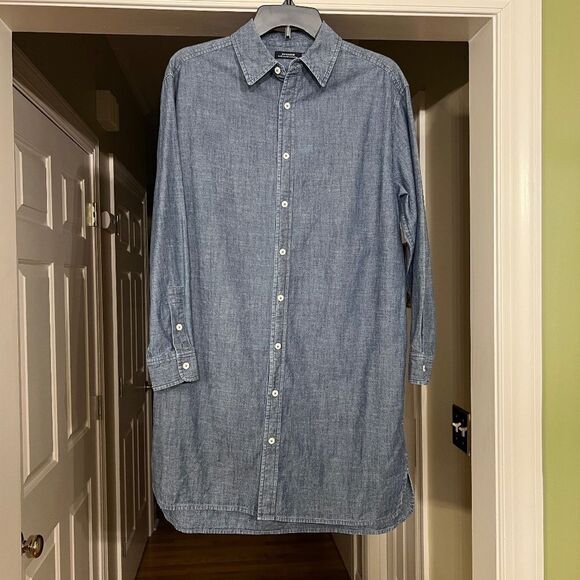NWOT Kate Spade Saturday Button Front Chambray Denim Shirtdress Shirt Dress Sz 4 - Picture 1 of 2